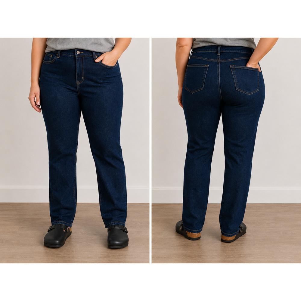 St. John’s Bay Straight Leg Jeans Plus Size 20W Dark Wash